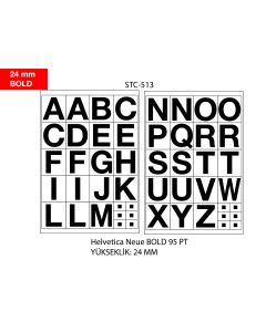 Etichete cu litere, A-Z, 2 folii/set, TANEX -24mm bold