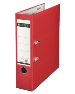 Biblioraft Leitz 180, PP, partial reciclat, FSC, A4, 80 mm, rosu