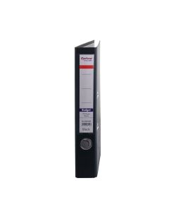 Biblioraft A4, plastifiat PVC/paper, margine metalica, 50 mm, Optima Budget - negru