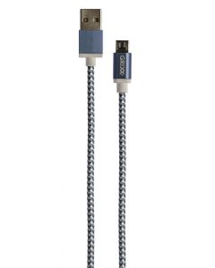 Cablu date GRIXX - Micro USB to USB, impletit, lungime 3m - albastru/alb