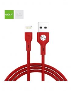 Cablu USB iPhone 5 / 6 / 7 Golf CD Leather 3A ROSU GC-60i - PM1 A0112762