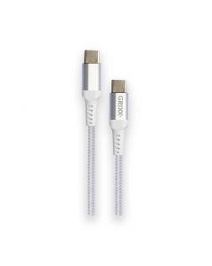 Cablu date GRIXX - USB-C to USB-C, impletit, lungime 2m - alb