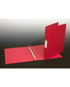 Caiet mecanic 4 inele - D25mm, coperti carton plastifiat PVC, A4, AURORA - rosu