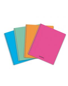 Caiet cu spirala, A5, 60 file - 80g/mp, coperta PP transparent color, AURORA - matematica