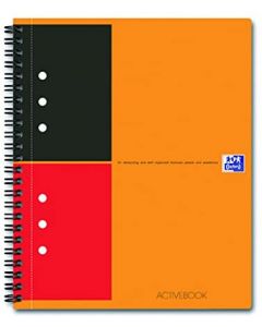 Caiet cu spirala A5+, OXFORD Int. Activebook, 80 file-80g/mp, Scribzee, 10 perf, coperta PP-dictando