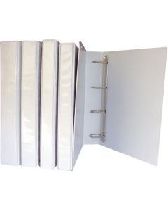 Caiet mecanic cu buzunar, 4 inele in "D", 30 mm, cotor 50mm, Optima - alb