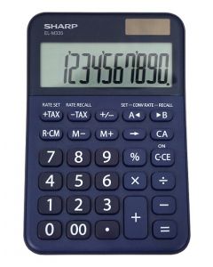 Calculator de birou, 10 digits, 149 x 100 x 27 mm, dual power, SHARP EL-M335BBL - bleumarin