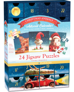 Calendar de Advent Animalutele si Craciunul, 24 puzzle-uri, 50 piese