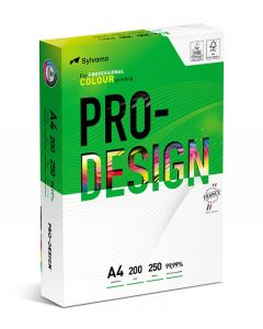 Carton A4, satinat, Pro-Design, clasa A++, 200 gr./mp, 250 coli/top - alb
