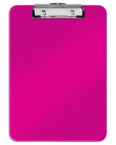 Clipboard LEITZ WOW, simplu, PS, A4, 100 coli, roz