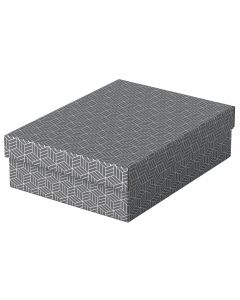 Cutie depozitare Esselte Home Recycled, carton, 36x26x10 cm, cu capac, 3 buc/set, gri