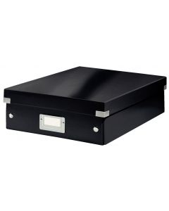 Cutie depozitare LEITZ WOW Click & Store Organizer, carton laminat, medie, negru