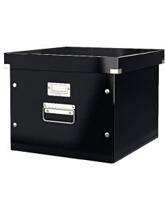 Cutie depozitare LEITZ WOW Click & Store, pentru 15 dosare suspendabile, carton laminat, negru