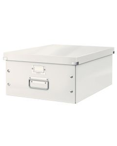 Cutie depozitare LEITZ WOW Click & Store, carton laminat, mare, alb