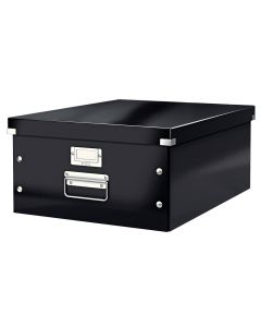 Cutie depozitare LEITZ WOW Click & Store, carton laminat, mare, negru