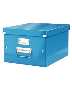 Cutie depozitare LEITZ WOW Click & Store, carton laminat, medie, albastru