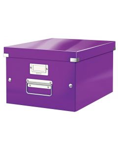 Cutie depozitare LEITZ WOW Click & Store, carton laminat, medie, mov
