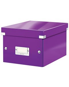 Cutie depozitare LEITZ WOW Click & Store, carton laminat, mica, mov