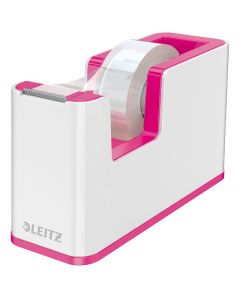 Dispenser banda adeziva LEITZ WOW, PS, banda inclusa, culori duale, alb-roz