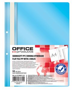 Dosar plastic PP cu sina, cu gauri, grosime 100/170microni, 50 buc/set, Office Products - bleu