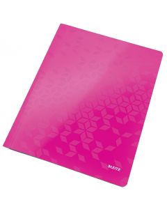 Dosar cu sina LEITZ WOW, carton laminat, A4, 250 coli, roz