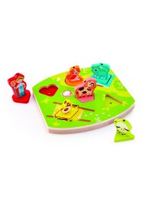 Puzzle din lemn cu sunete - Ferma