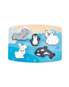 Puzzle din lemn tactil - Animale polare