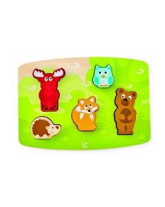 Puzzle din lemn tactil - Animale din padure
