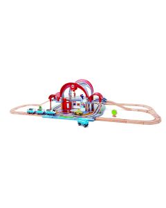 Jucarie din lemn - Set Gara Centrala (45 piese)