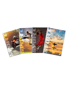 Caiet A4, 60 file, 80gsm, coperta carton 300gsm, design sports - matematica