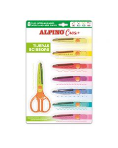 Foarfeca pentru copii, 13cm + 8 modele de taiere, in blister, ALPINO Crea