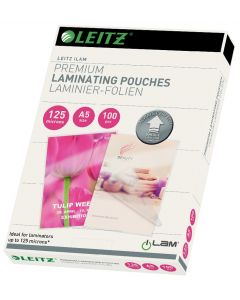 Folie laminare LEITZ UDT, la cald, A5, 125 mic, 100 buc/set