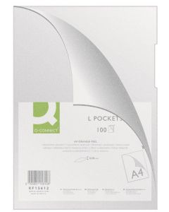 Folie  protectie "L" pentru documente A4,  80 microni, 100 buc/set, Q-Connect - cristal