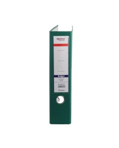 Biblioraft A4, plastifiat PVC/paper, margine metalica, 75 mm, Optima Budget - verde