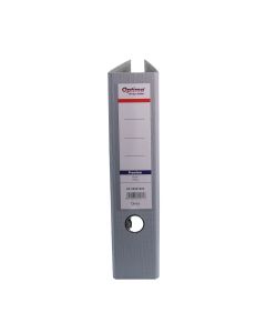 Biblioraft A4, plastifiat PP/PP, margine metalica, 75 mm, Optima Premium - gri