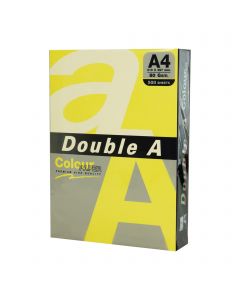 Hartie color pentru copiator A4, 75g/mp, 100coli/top, Double A - galben neon