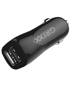 Incarcator auto, GRIXX Optimum - 2x USB 3.1A - negru