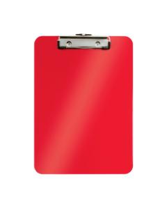Clipboard LEITZ WOW, simplu, PS, A4, 100 coli, rosu