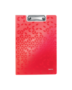 Clipboard LEITZ WOW, dublu, polyfoam, A4, 100 coli, rosu