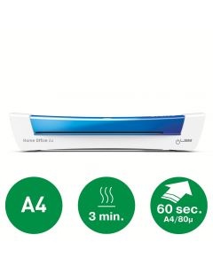 Laminator LEITZ iLAM Home Office, A4, kit folii laminare inclus, albastru