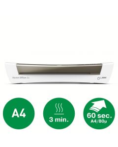Laminator LEITZ iLAM Home Office, A4, kit folii laminare inclus, gri