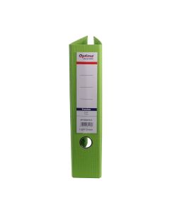 Biblioraft A4, plastifiat PP/PP, margine metalica, 75 mm, Optima Premium - verde deschis