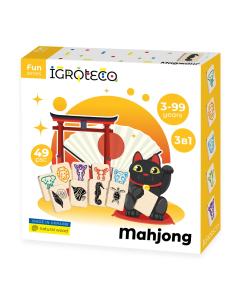 Joc Mahjong din lemn pentru copii, 49 piese