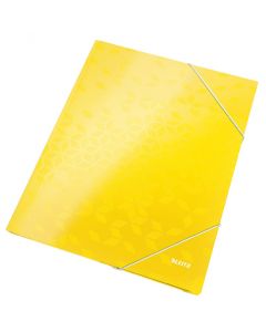 Mapa cu elastic Leitz WOW, carton laminat, A4, 250 coli, galben