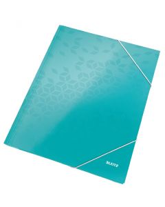 Mapa cu elastic Leitz WOW, carton laminat, FSC, A4, 250 coli, turcoaz