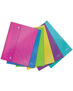 Mapa de protectie Leitz WOW, cu capse, PP, A4, 60 coli, 6 buc/set, diverse culori