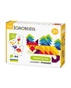Mozaic triunghiuri din lemn 64 piese