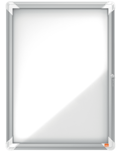 Avizier NOBO Premium Plus, exterior, otel emailat, 4x A4, cu usa si cheie, magnetic, alb