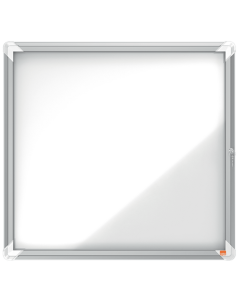 Avizier NOBO Premium Plus, exterior, otel emailat, 6x A4, cu usa si cheie, magnetic, alb