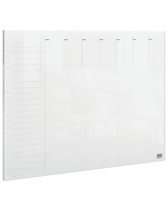 Organizator NOBO, saptamanal, acrylic, pentru birou sau perete,  A4, marker inclus, transparent